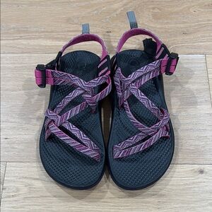 Chaco Pink and Black Strappy Sandals